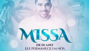 MISSA DE UM ANO GABRIEL DINIZ