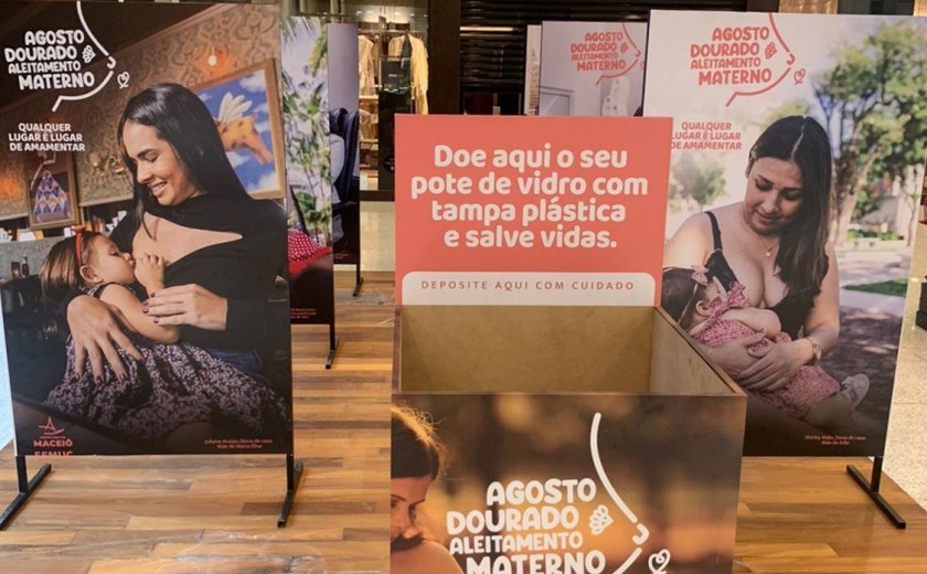 'Qualquer Lugar é Lugar de Amamentar': exposição chega aos shoppings de Maceió