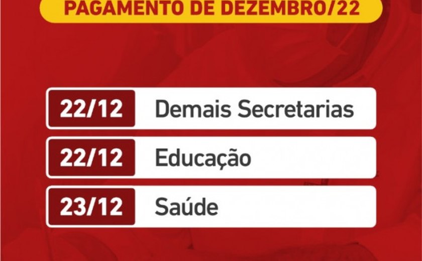 Salário de dezembro dos servidores da Prefeitura de Penedo será pago antes do Natal