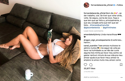 Fernanda Lacerda posta foto der calcinha e sutiã e quebra a rede   