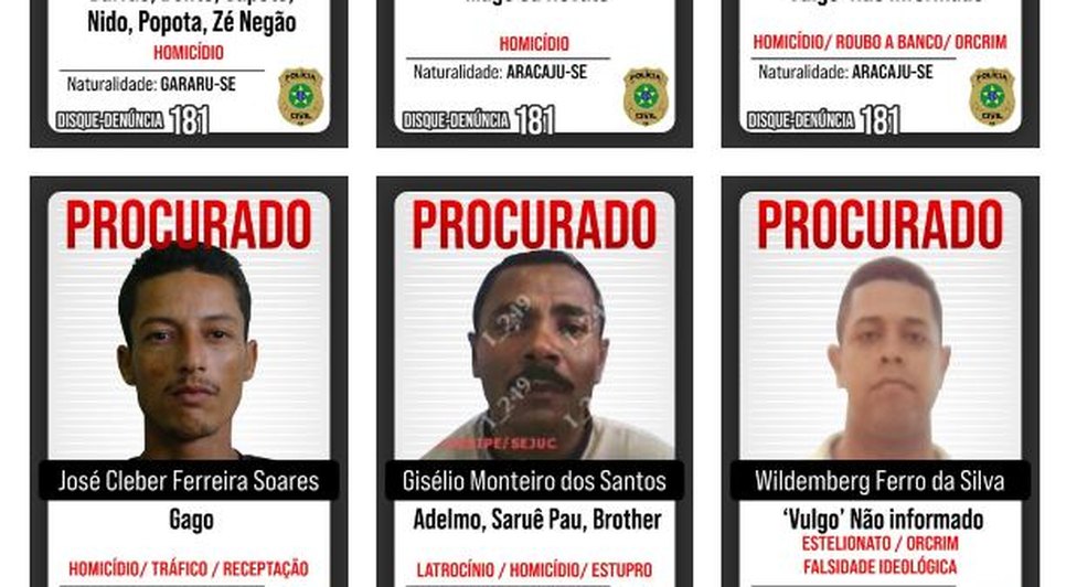 procura-se-lista / Foto: foto: reprodução/divulgação ascom SSP/SE