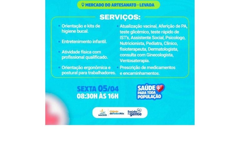 Saúde da Gente chega ao Mercado do Artesanato nesta sexta-feira (5)