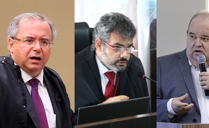 Os candidatos Fábio Ferrário, Eduardo Lopes e Alberto Maya