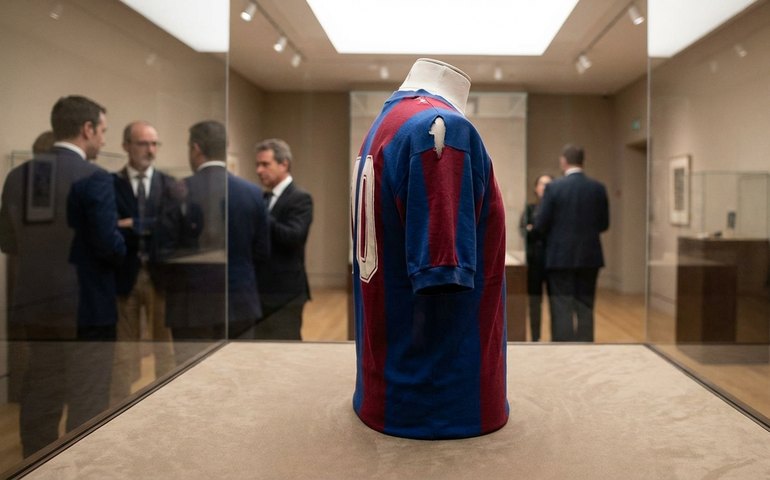 Uniforme rasgado de Maradona pelo Barcelona é vendido por mais de R$ 700 mil em leilão