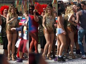 Deborah Secco na gravação