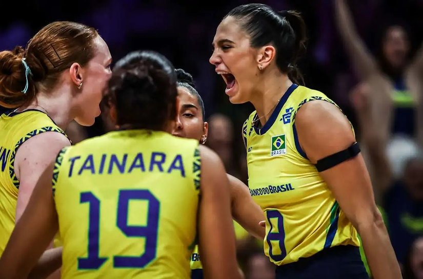 Brasil sofre, mas derrota Alemanha na Liga das Nações de vôlei