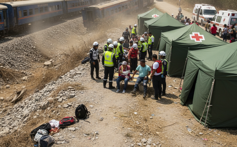 Pelo menos 20 pessoas ficam feridas em descarrilamento de trem no México