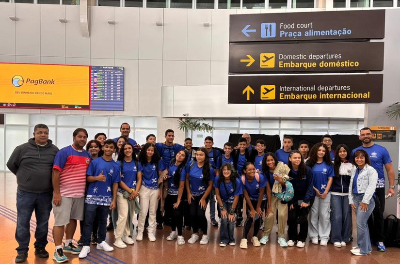 Estudantes alagoanos desembarcam em Uberlândia (MG) para competir nos Jogos Escolares Brasileiros