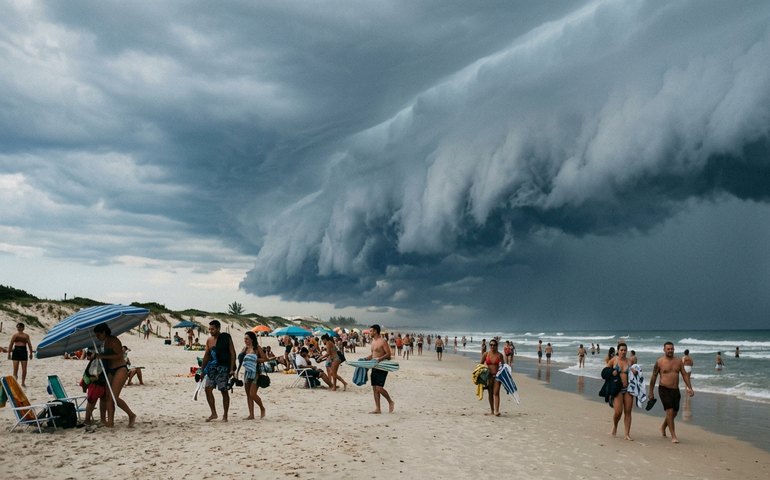 'Cena de filme': nuvem assusta banhistas na Riviera de São Lourenço, litoral de SP