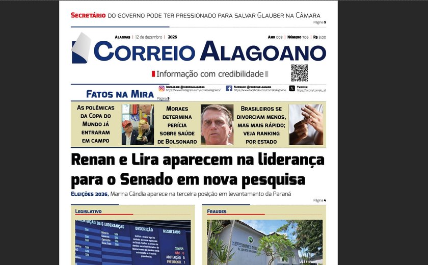 Renan e Lira aparecem na liderança para o Senado em nova pesquisa