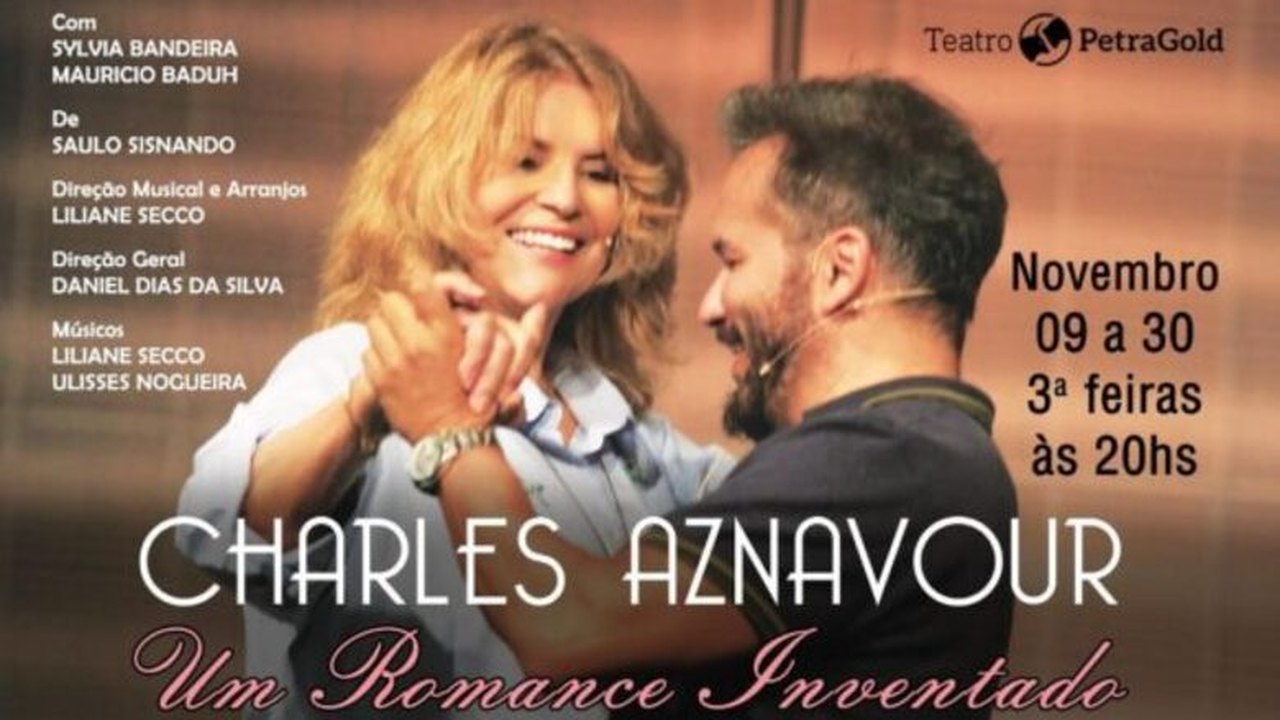 ‘Charles Aznavour – Um Romance Inventado’, estrelado por Silvia Bandeira, estreou dia 9/11 no Teatro PetraGold