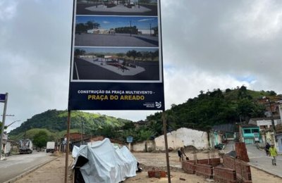 Obras da Praça do Areado estão a todo vapor em Santana do Mundaú