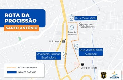 Evento religioso ocupará uma das faixas da Avenida Tomás Espíndola e outras ruas do Farol, nesta segunda (13)