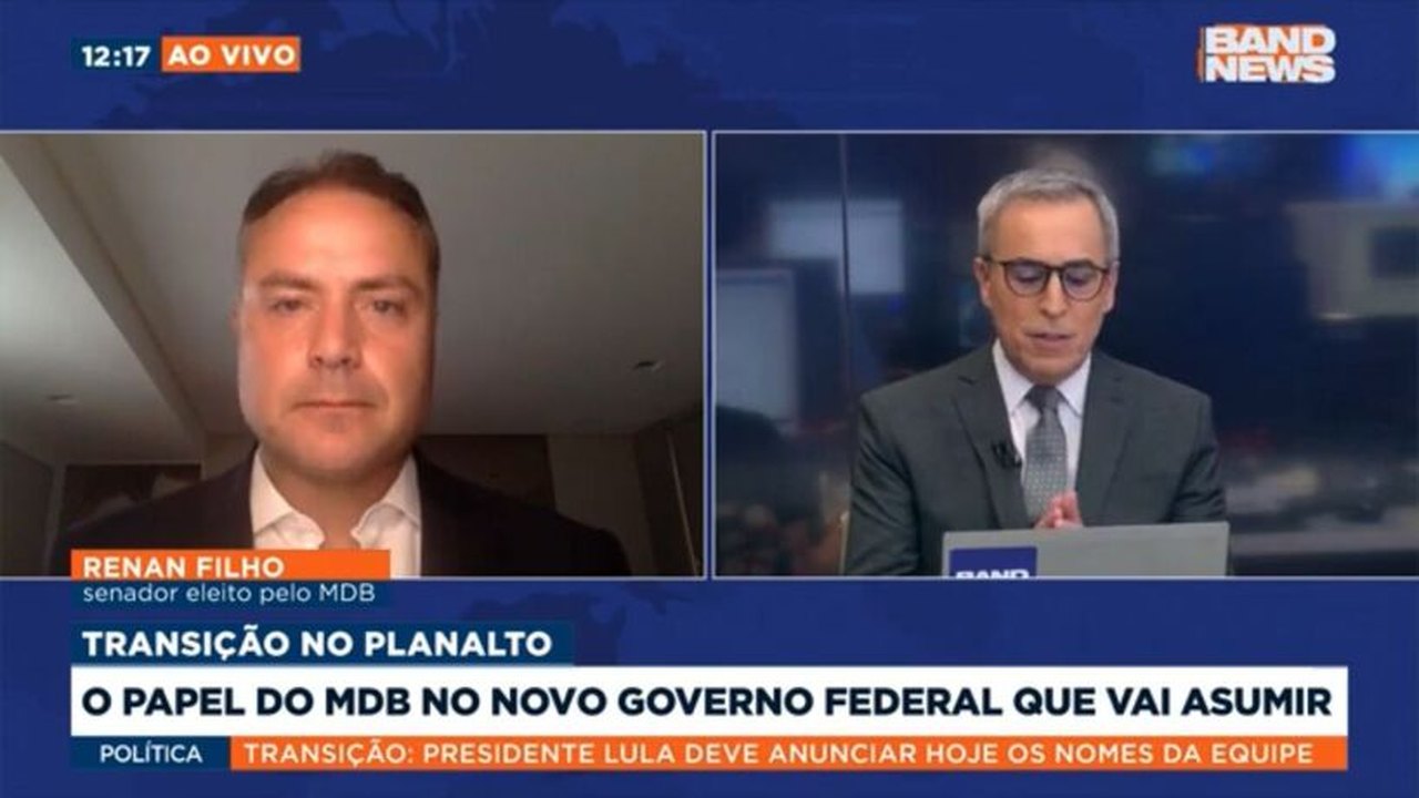 Prioridade da transição de Lula deve ser formar base para o enfrentamento político que o país precisa, diz Renan Filho