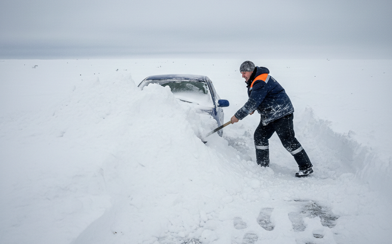Carro tão precioso como tesouro: homem busca seu veículo perdido na neve de Kamchatka