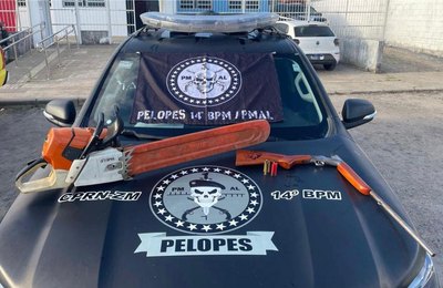 PM apreende motosserra e arma de fogo em área de mata em Colônia Leopoldina