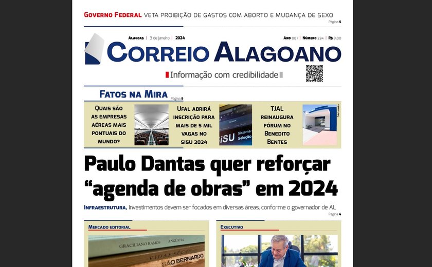 Paulo Dantas quer reforçar “agenda de obras” em 2024