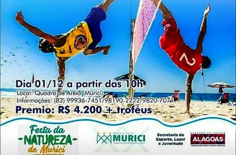 Murici recebe a VI Copa da Natureza de Futevôlei no dia 1º de dezembro