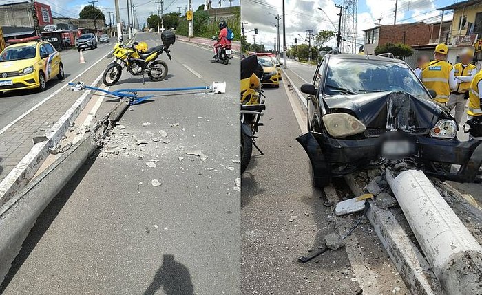 Imagens do veículo destruído