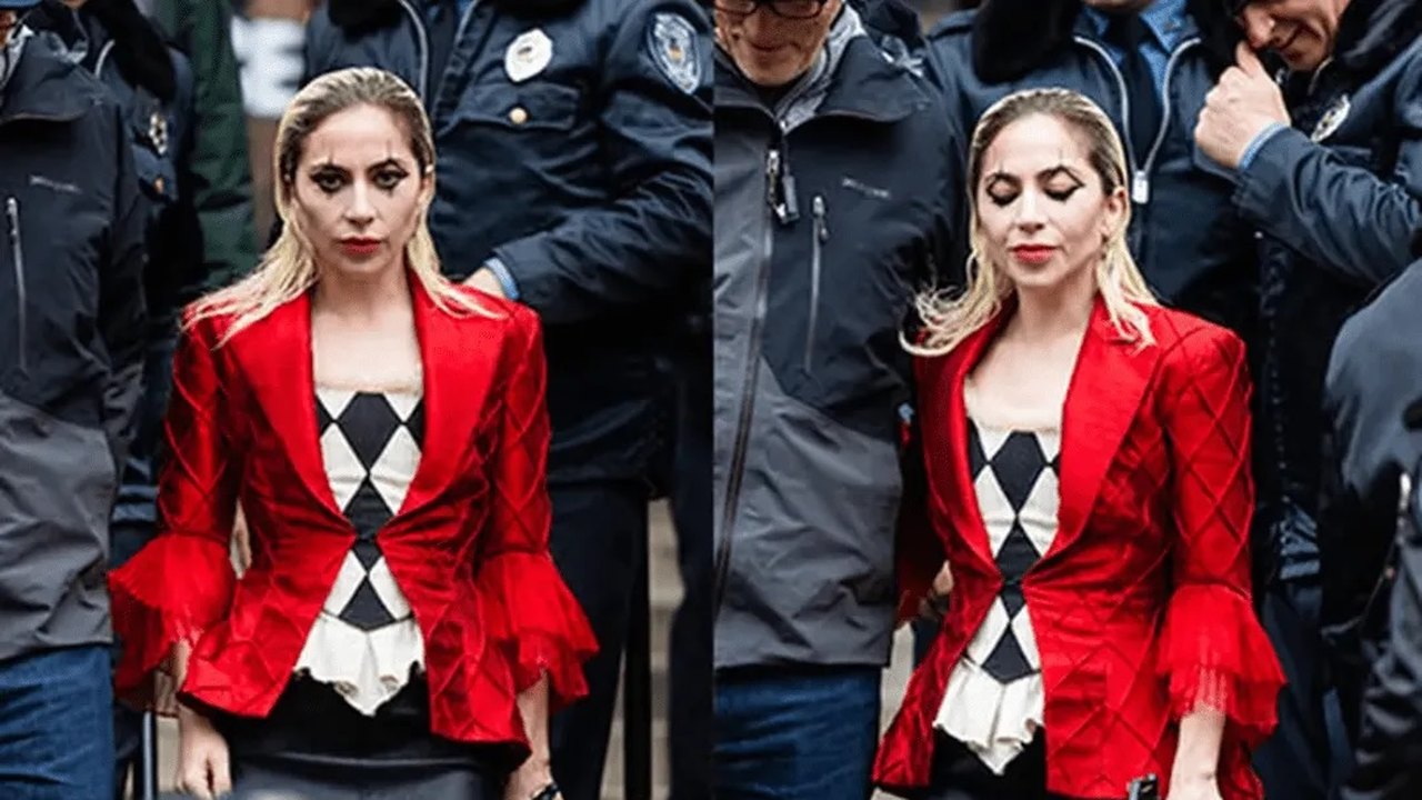 Lady Gaga surge caracterizada de Arlequina para gravação de Coringa 2