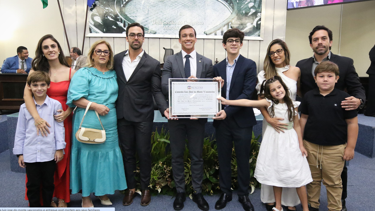 Comenda Luiz José do Monte Vasconcelos é entregue post mortem aos famíliares do empresário