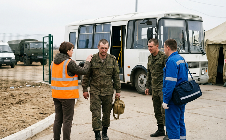 Ministério da Defesa russo divulga imagens de soldados retornando do cativeiro ucraniano