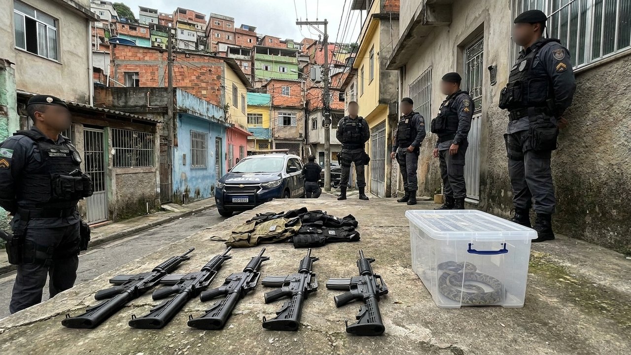 Operação em comunidades da Zona Sudoeste do Rio tem 23 presos, seis fuzis apreendidos e até cobra resgatada