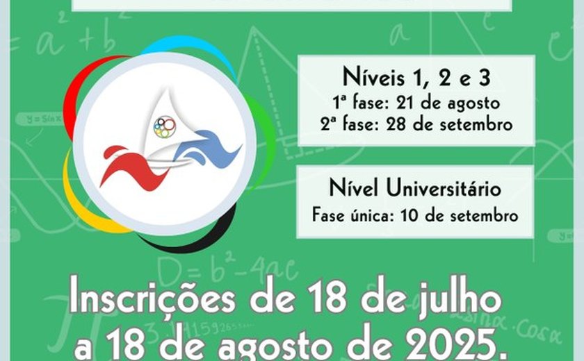Olimpíada de Matemática inscreve estudantes de escolas e universitários
