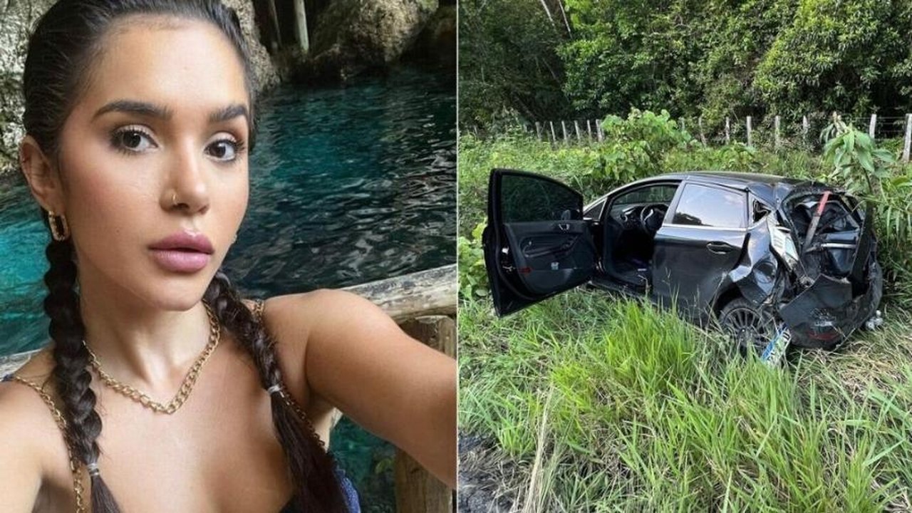 Ex-‘BBB’ Gizelly Bicalho sofre acidente de carro na Bahia