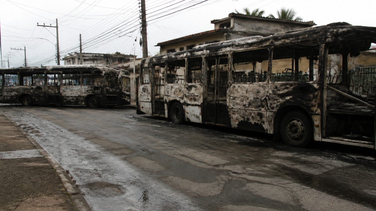 Bandidos sequestram 14 ônibus usados como barricadas em meio a disputas de territórios na Zona Sudoeste do Rio
