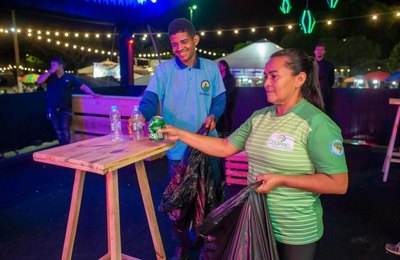 Cooperativas recolhem mais de 1.300 quilos de recicláveis em shows do Benedito Bentes