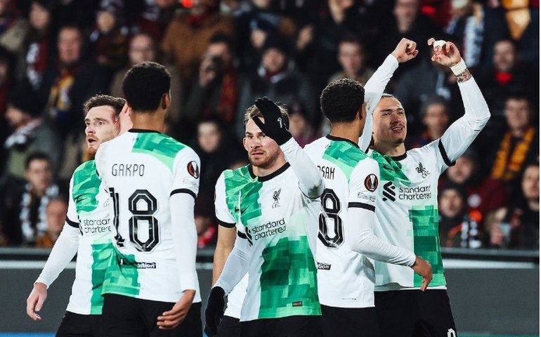 Liverpool atropela Sparta Braga na Liga Europa e chega a 1003 gols com Klopp; Roma goleia