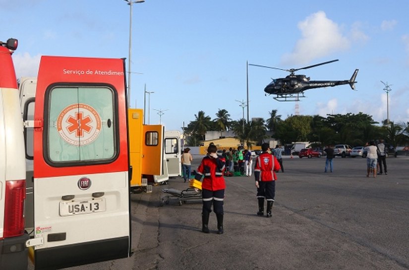 Samu participa de simulado no Pontal da Barra nesta sexta-feira (18)