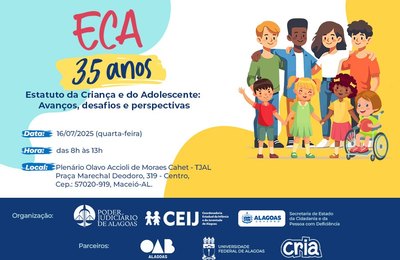 TJAL debate avanços e desafios do ECA, nesta quarta-feira (16)