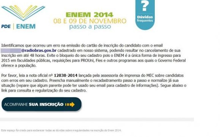 Golpe na internet usa mensagem sobre Enem para enganar usuários