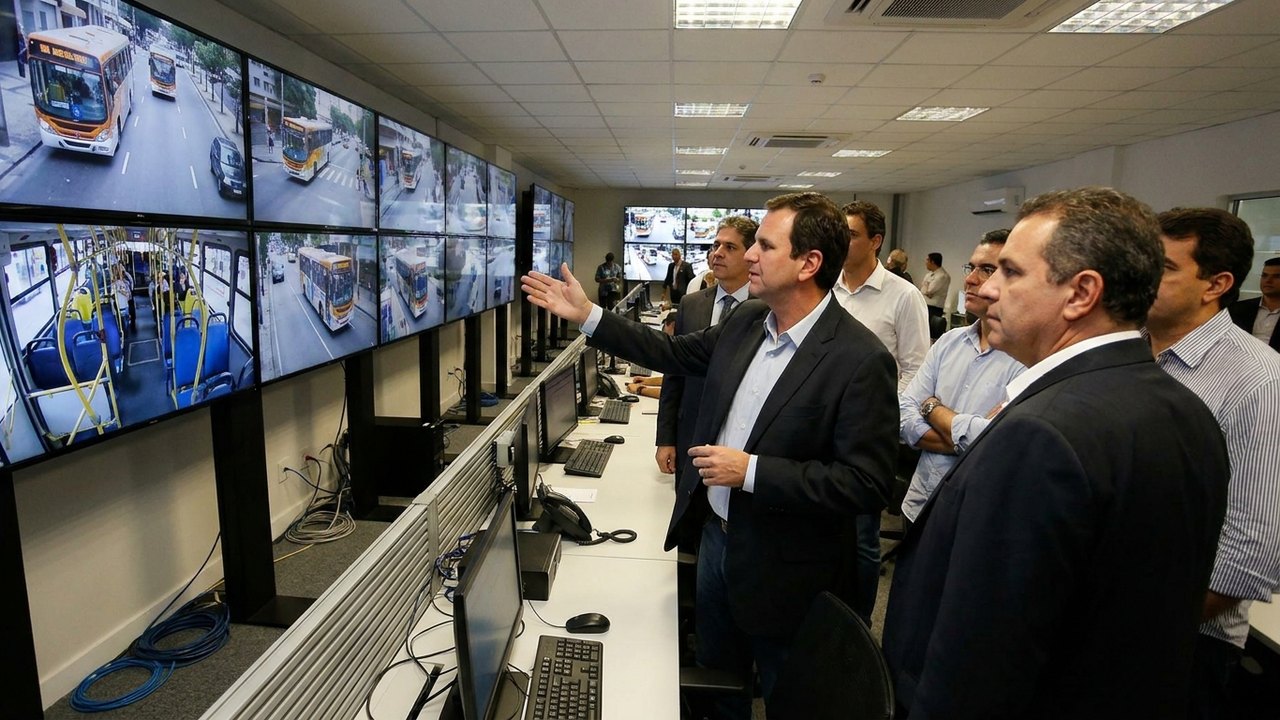 Big Brother dos ônibus: prefeito do Rio inaugura sistema de monitoramento dos coletivos da cidade