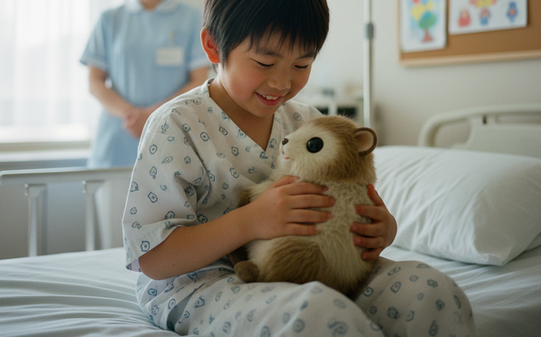 Fofura que cura: pacientes recebem robôs peludos em hospitais no Japão