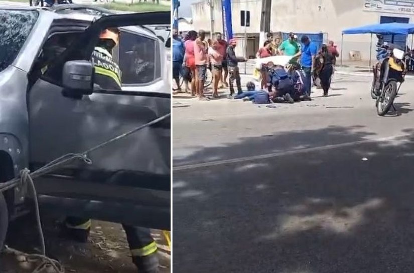 Acidente entre três veículos deixa quatro feridos em avenida de Maceió