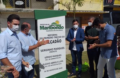 Prefeito Sérgio Marques inaugura série de obras concluídas em Maribondo  