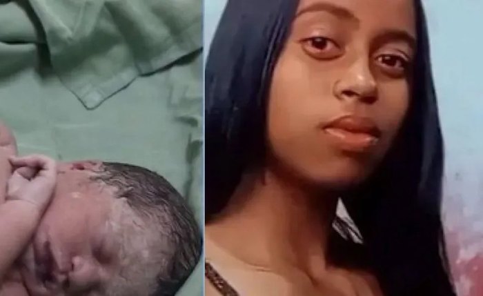 Yasmin, de 16 anos, e a filha Yris: ambas faleceram após o parto em residência