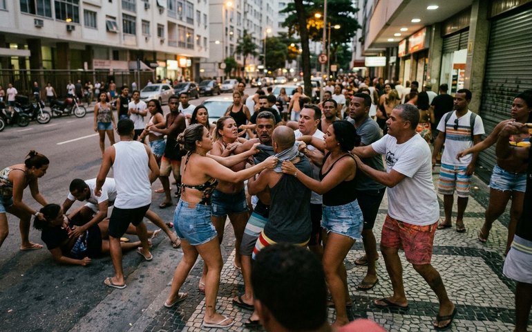 Vídeo flagra briga generalizada após suposto roubo em Copacabana