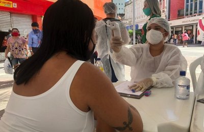 Covid-19: Em 7 dias, barreiras sanitárias no Centro atendem quase 1.700 pessoas