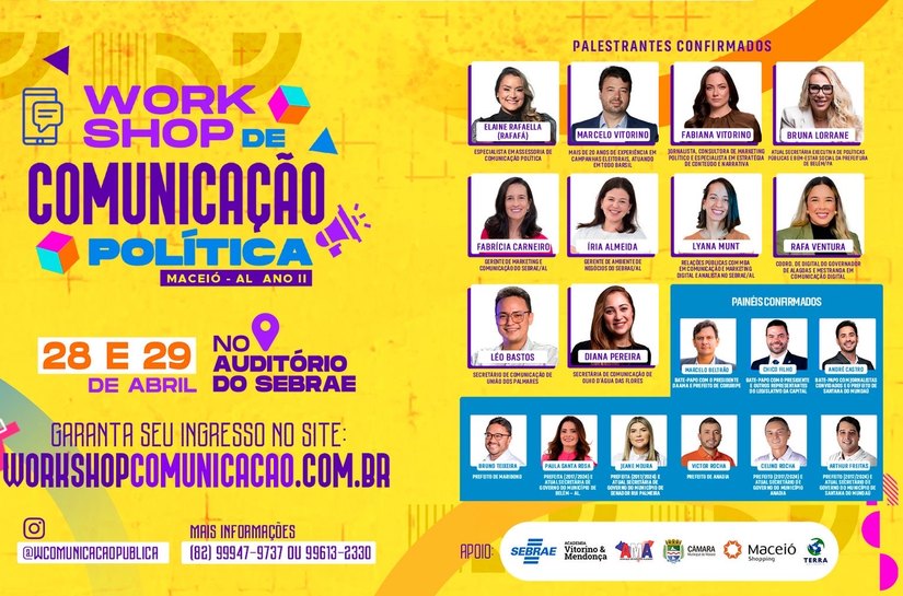 Maceió: II edição do Workshop de Comunicação Política contará com palestra de uma das maiores referências do marketing político no Brasil