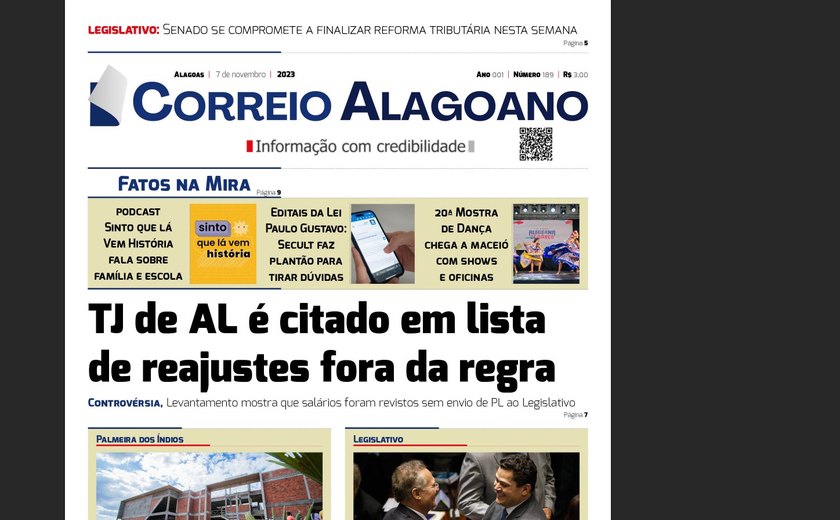 TJ de AL é citado em lista de reajustes fora da regra