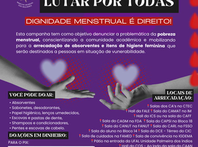 Campanha arrecada itens para promover a dignidade menstrual