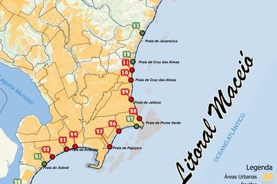 Maceió tem 12 pontos de praias impróprios para banho neste fim de semana