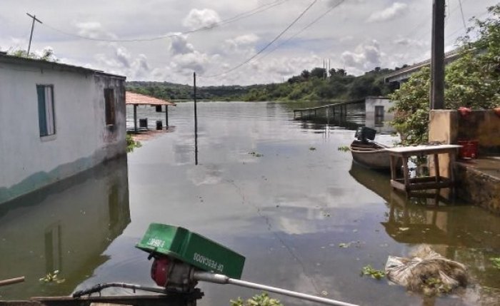 Rio Jacuípe em inundação ocorrida em 2020