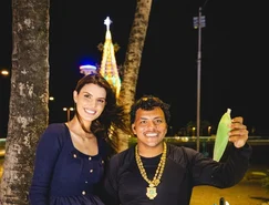 Primeira-dama realiza visita aos ambulantes durante os preparativos do Natal de Todos Nós Reprodução 