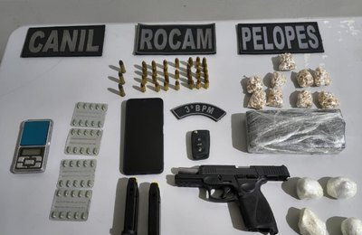 PM apreende drogas, arma e veículo durante operações em Arapiraca
