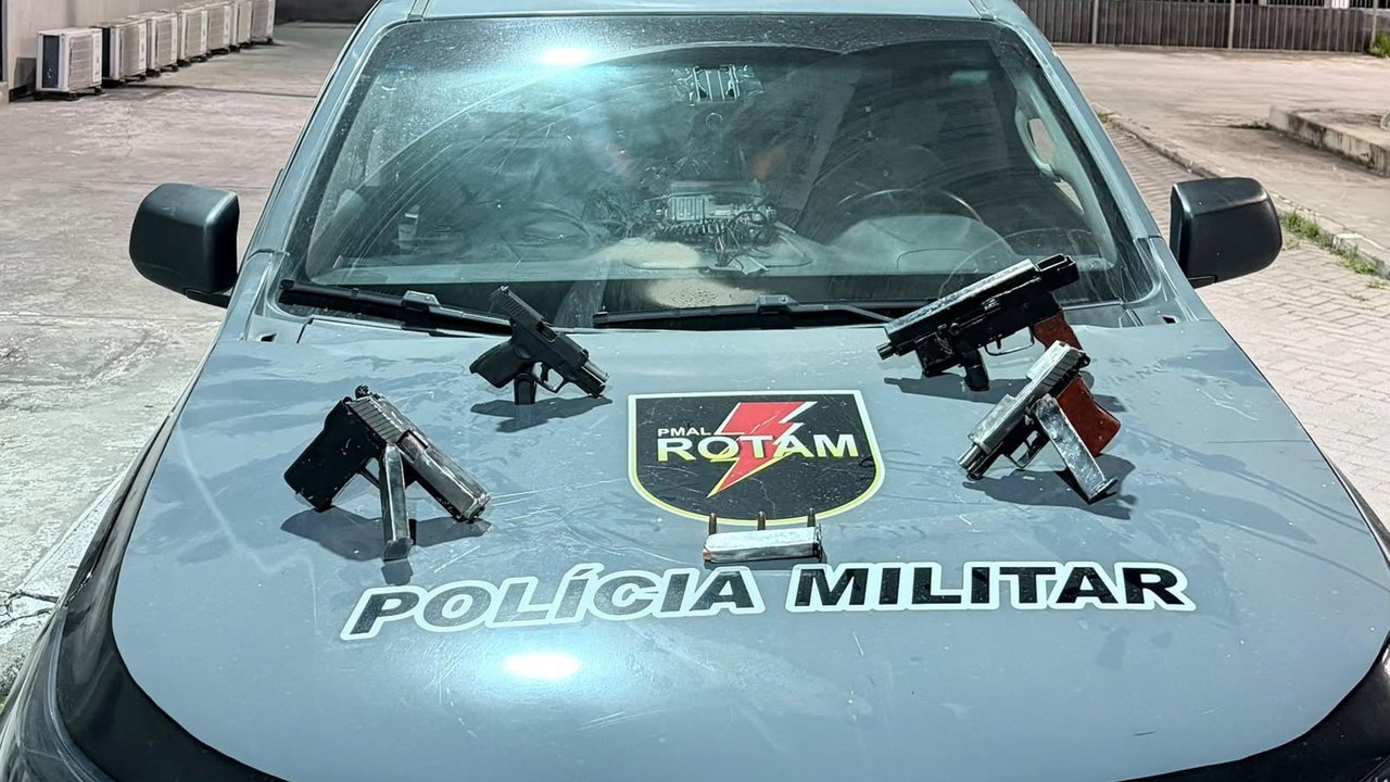 PM prende homem e apreende submetralhadora e pistolas caseiras em União dos Palmares